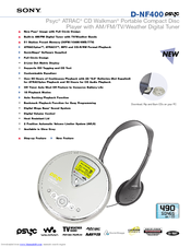 Sony D-NF400PS - Portable Cd Player Specifications