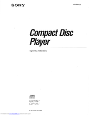 Sony CDP-391 - Compact Disc Player Operating Instructions Manual