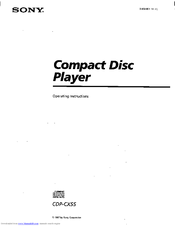Sony CDP-CX55 - 50 Disc Cd Changer Operating Instructions Manual