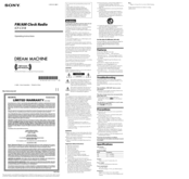 Sony DREAM MACHINE ICF-C318 Operating Instructions