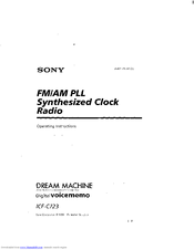 Sony Dream Machine ICF-C723 Operating Instructions Manual
