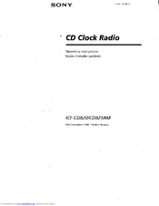 Sony ICF-CD825RM - Cd Clock Radio Operating Instructions Manual