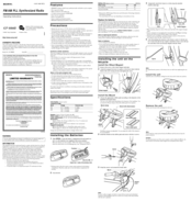 Sony ICF-M88B - S2 Sports Bicycle Radio Operating Instructions