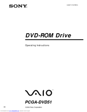 Sony Vaio PCGA-DVD51 Operating Instructions Manual