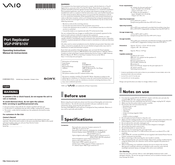Sony Vaio VGP-PRFS10V Operating Instructions