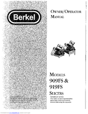 Berkel 909FS Owner's/Operator's Manual