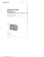 Sony DSC-F1 Operating Instructions Manual