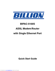 Billion BiPAC 5100S Quick Start Manual