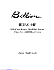 Billion BIPAC-645 Quick Start Manual