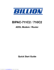 Billion ADSL Modem / Router BIPAC-710C2 Quick Start Manual