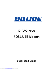 Billion 7000 Quick Start Manual