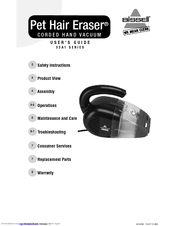 Bissell Pet Hair Eraser Corded Hand Vacuum User Manual