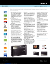 Sony DSC-T20/B Cyber-shot® Specifications