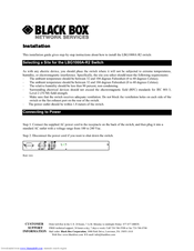 Black Box LBG1000A-R2 Installation Manual