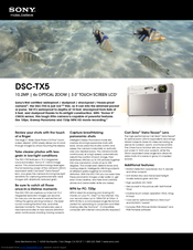 Sony DSCTX5S Specifications