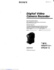 Sony Handycam DCR-PC1 Operating Instructions Manual