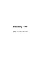 Blackberry RAQ40GW Safety And Product Information