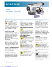 Sony DCR-TRV840 - Digital Handycam Camcorder Manual