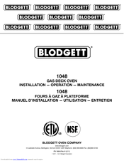 Blodgett 1048 ADDL Installation And Operation Manual