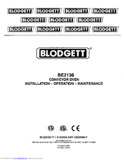 Blodgett BE2136 DOUBLE Installation And Operation Manual