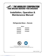 Middleby 20036RSB Installation, Operation & Maintenance Manual