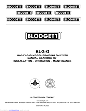 Blodgett BLG-40G Installation Operation & Maintenance