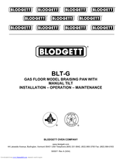 Blodgett BLT-30G Installation Operation & Maintenance