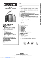 Blodgett KLT-20G Specifications