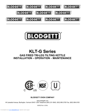 Blodgett KLT-20G Installation Operating & Maintenance Manual