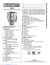 Blodgett KPS-100E Specifications