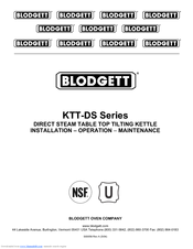 Blodgett KTT-6DS Installation, Operation & Maintenance Manual