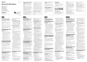 Sony DPPA-BT1 - Bluetooth USB Adaptor Operating Instructions