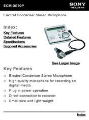 Sony ECM-DS70P Specifications