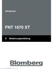 Blomberg FNT 1670 XT Instruction Manual