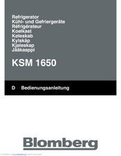 Blomberg KSM 1650 Instruction Manual