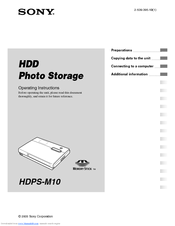 Sony HDPS-M10 - Data Storage Wallet Operating Instructions Manual