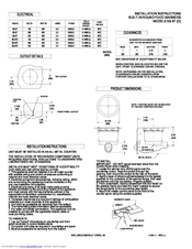 Bloomfield SS-8TD Installation Instructions