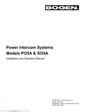Bogen Multi-Graphic SI35A Installation And Operation Manual