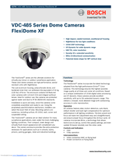 Bosch FlexiDomeXF VDC-485V03-10 Specifications