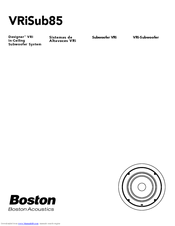 Boston Acoustics Designer VRiSub85 User Manual