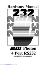 Brainboxes PCI Photon 4 Port RS232 Hardware Manual