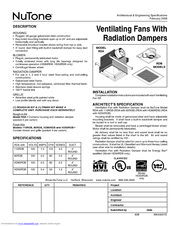 NuTone 110RDB Specifications
