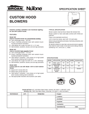 Nutone 320 Specification Sheet