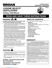 NuTone LOSONE SELECT L1500EX Install Manual