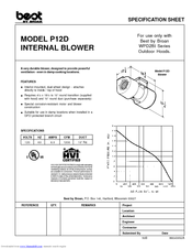 Broan P12D Specification Sheet