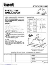 Best PKEX2238SS Specification Sheet