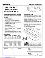 NuTone QT242 Specification Sheet