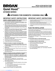 NuTone QT230 Important Safety Instructions Manual