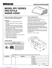 NuTone RP136 Specification Sheet