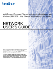 Brother Multi-protocol On-board Ethernet Multi-function Print Server Network User's Manual